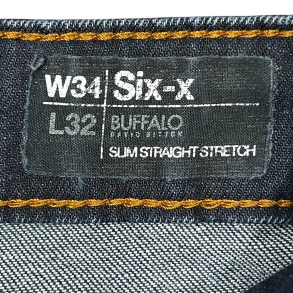 Buffalo Six-X Slim Straight Stretch Jeans Men's 34" (36x30.5) Dark Wash Comfort - Picture 3 of 8